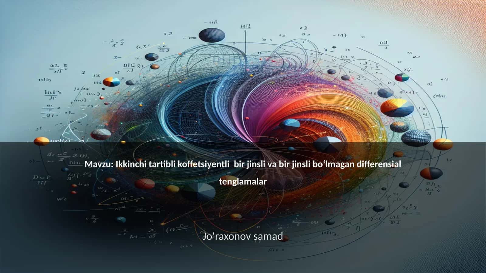 Ikkinchi tartibli koffetsiyentli differensial tenglamalar