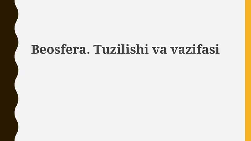 Beosfera.Tuzilishivavazifasi