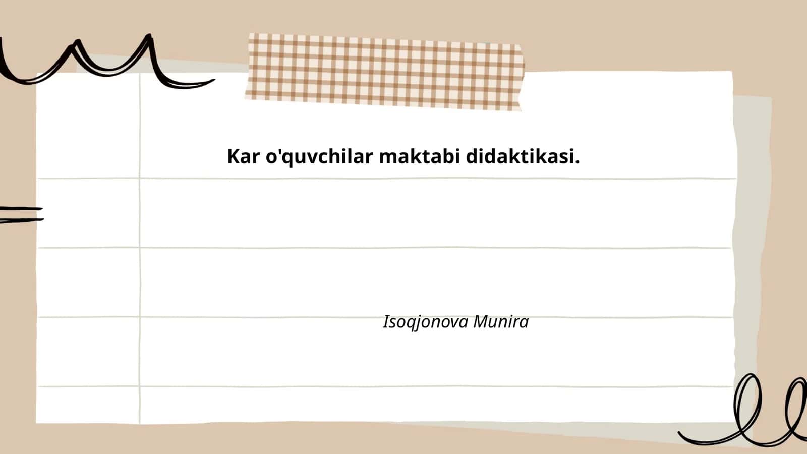 Kar o'quvchilar maktabi didaktikasi
