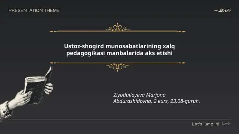 Ustoz va shogird munosabatlari xalq ma'naviy merosida