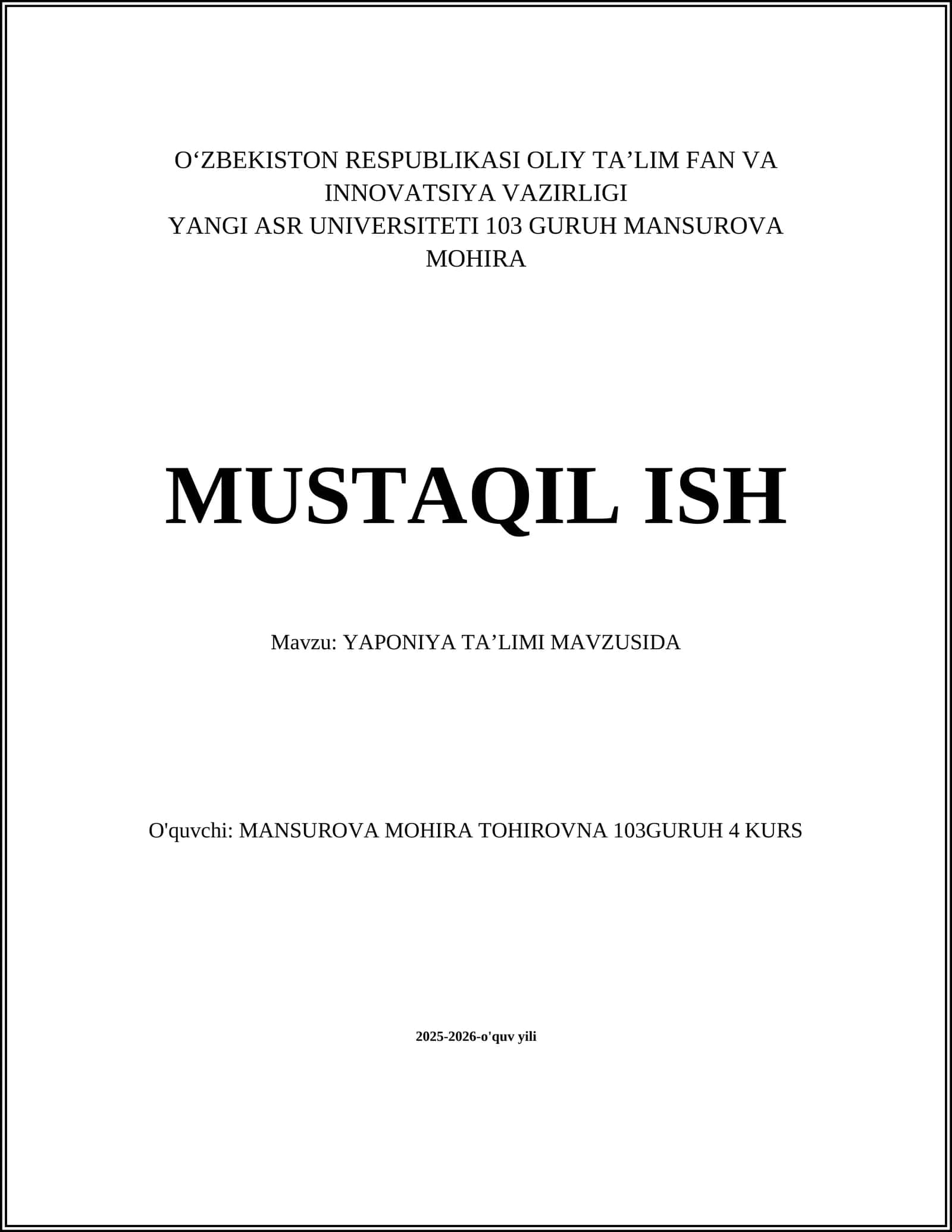 Yaponiya Ta'limi