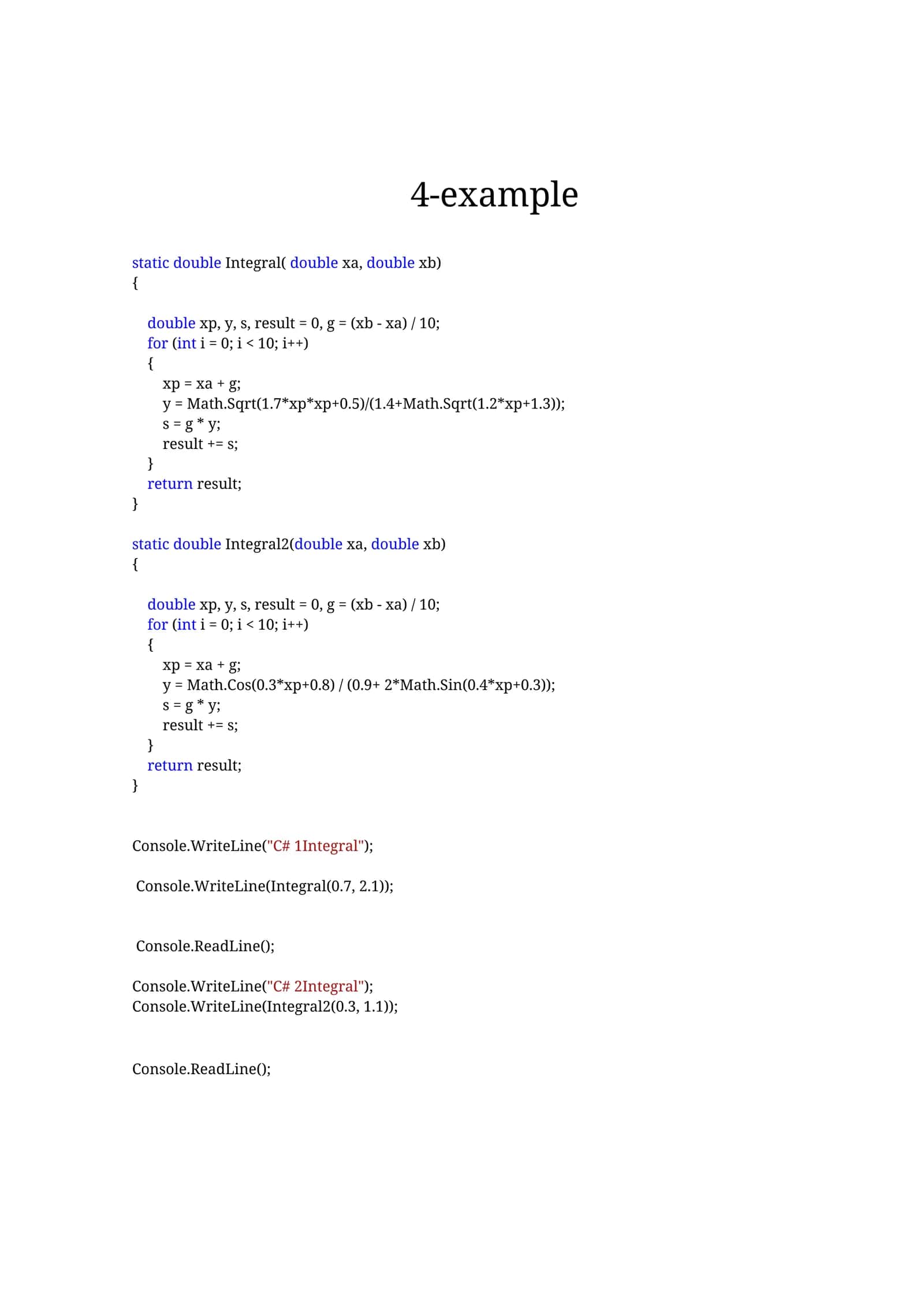 Integral Functions