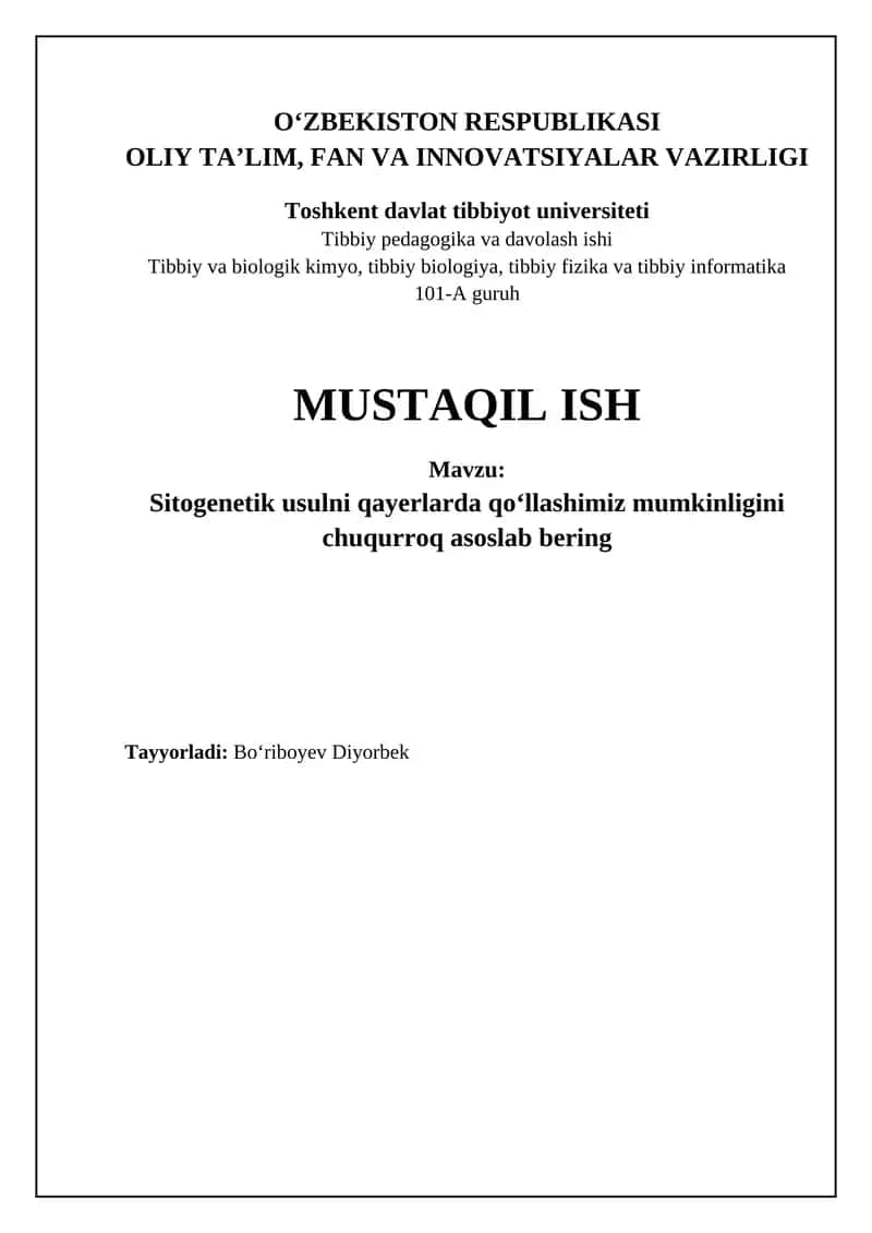 Sitogenetik Usul