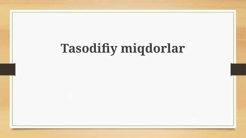 Tasodifiy oʻzgaruvchilar