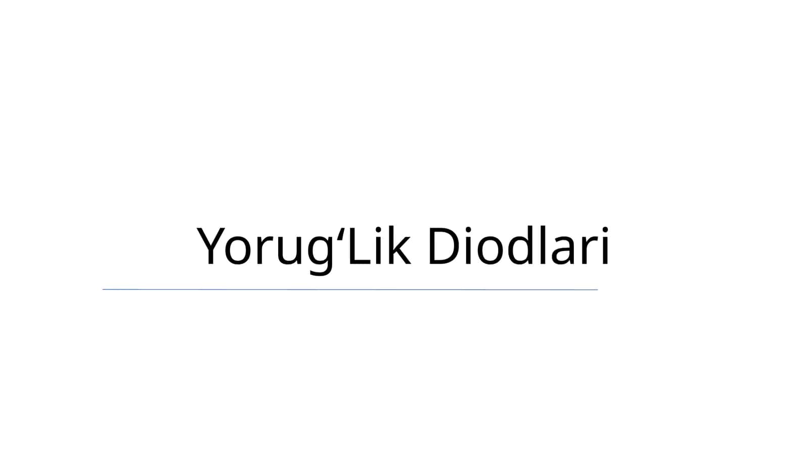 Yorug‘Lik Diodlari