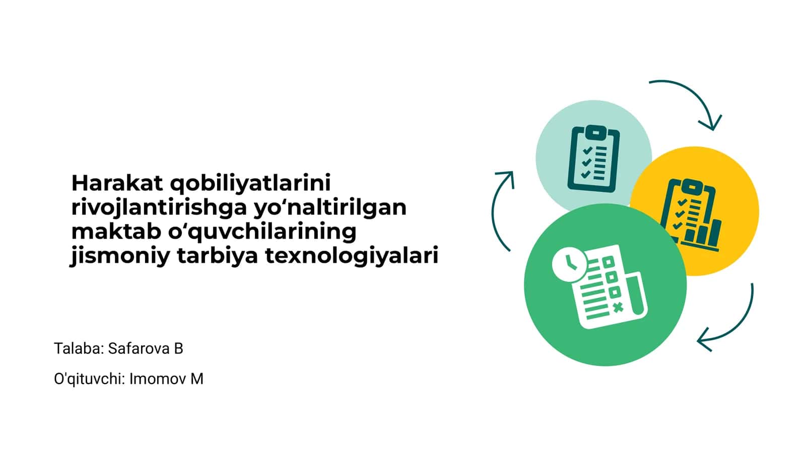 Harakat qobiliyatlarini rivojlantirishga yoʻnaltirilgan maktab oʻquvchilarining jismoniy tarbiya texnologiyalari