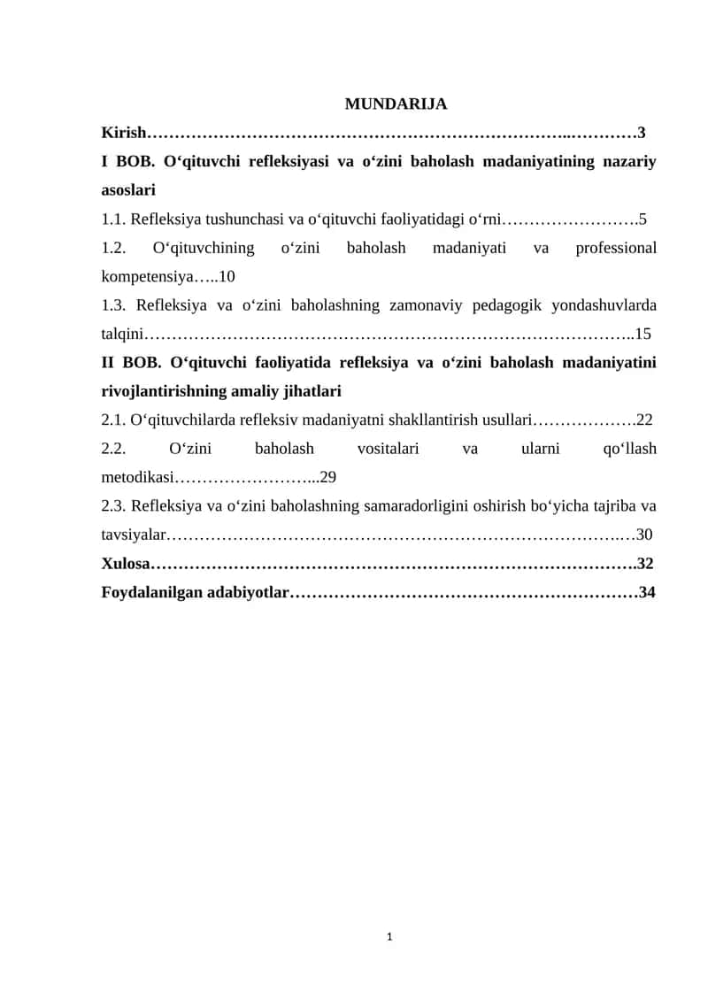 Kurs ishi mavzusining dolzarbligi