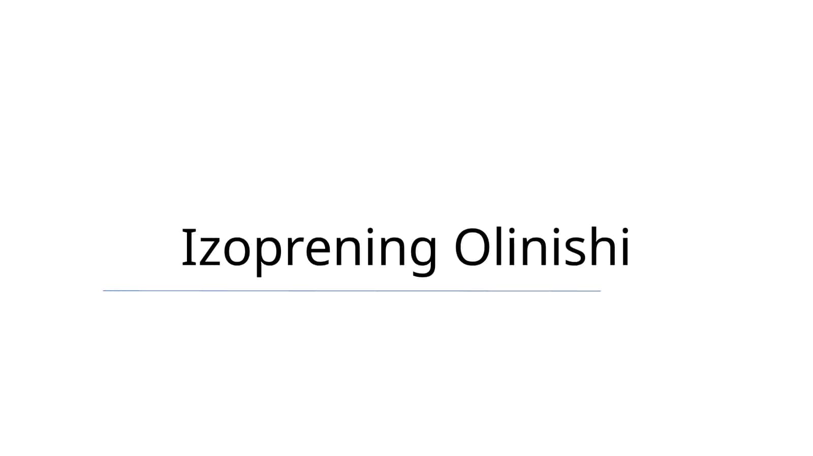 Izoprening Olinishi