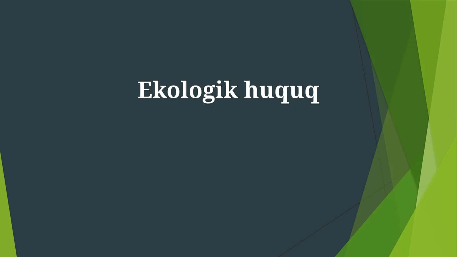 Ekologikhuquq