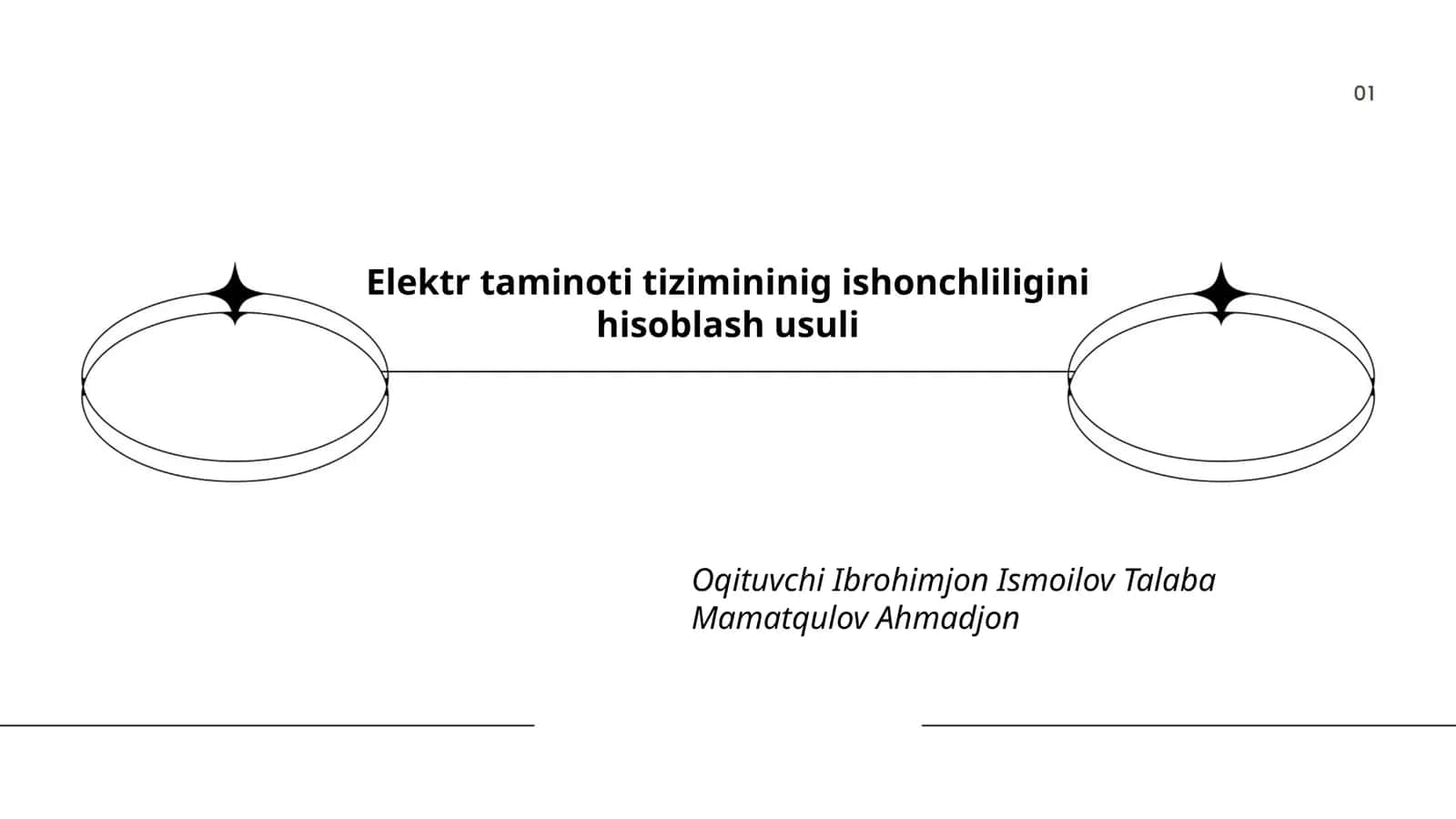 Elektr taminoti tizimininig ishonchliligini hisoblash usuli