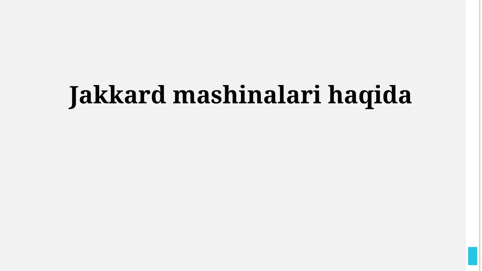 Jakkard mashinalari haqida