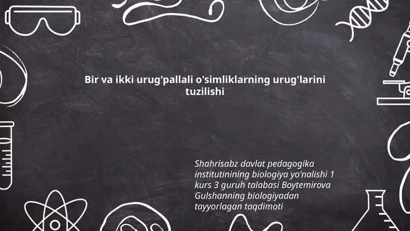 Urug'pallali o'simliklarning urug'larini tuzilishi