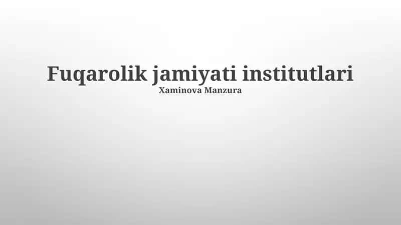 Fuqarolik Jamiyati Institutlari