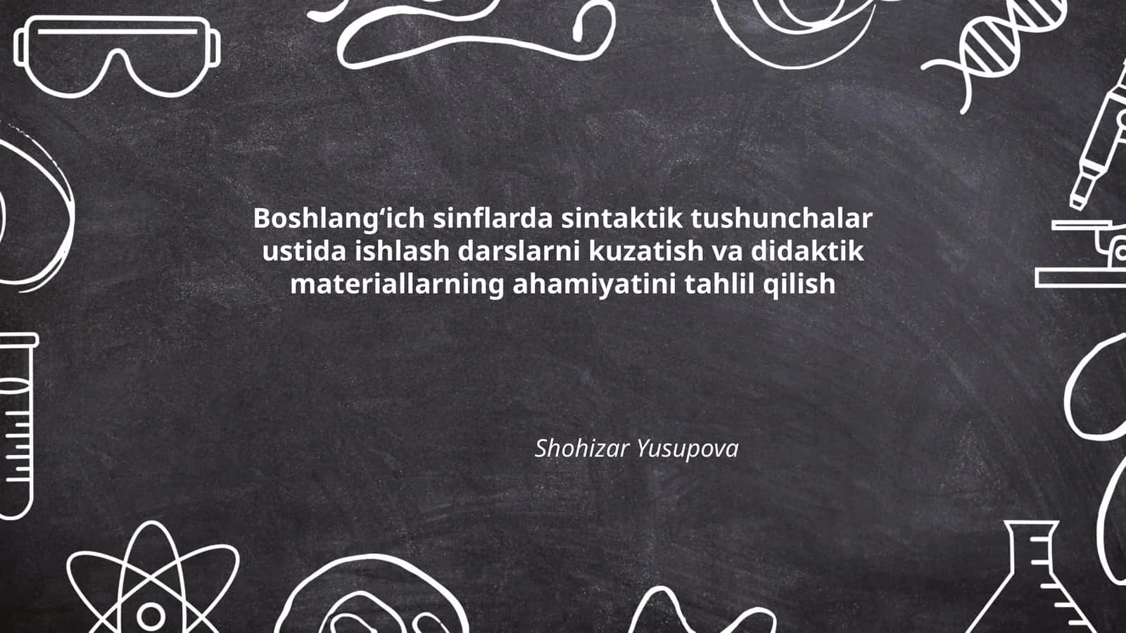 Boshlang‘ich sinflarda sintaktik tushunchalar