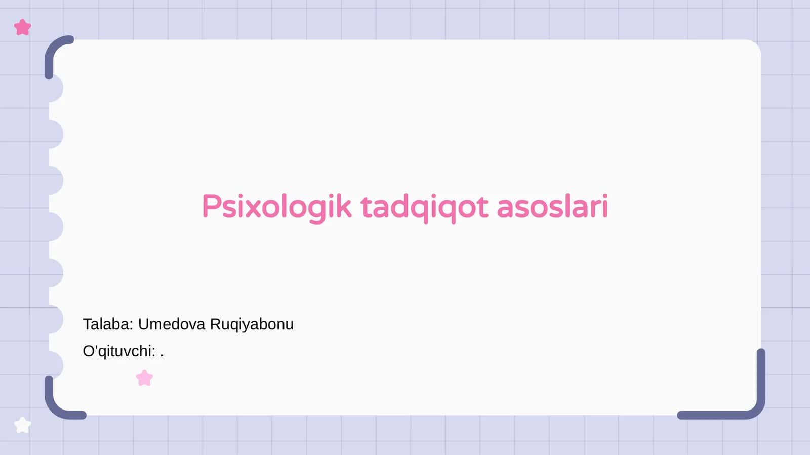 Psixologik tadqiqot asoslari