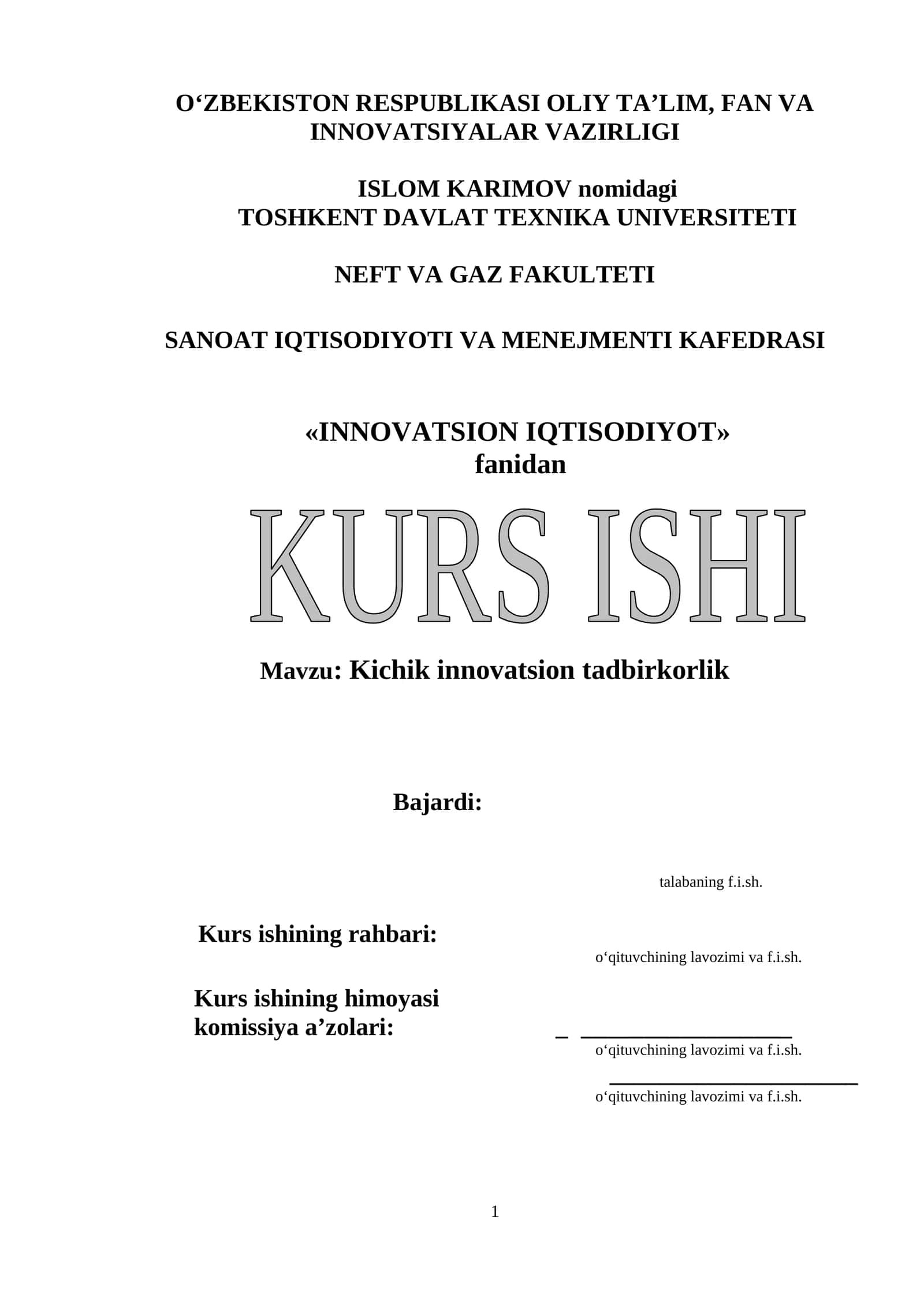 Kichik innovatsion tadbirkorlik
