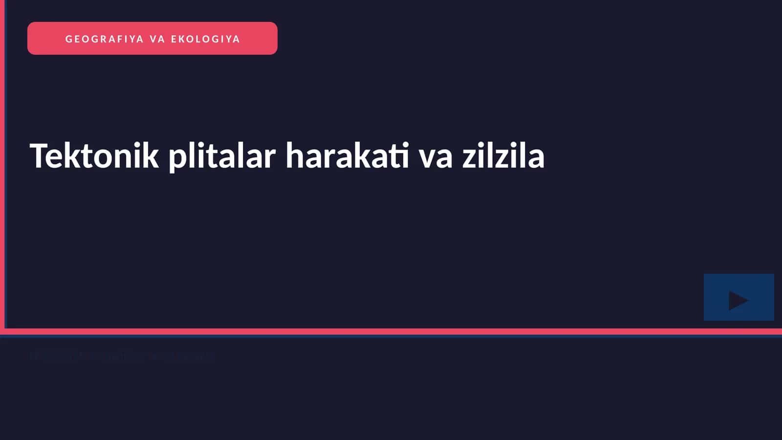 GEOGRAFIYA VA EKOLOGIYA