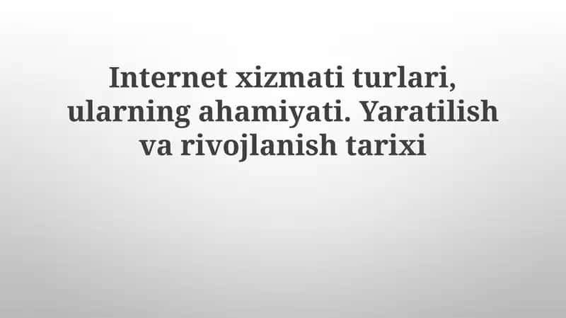 Internet xizmatlari: Kiberxavfsizlik tahdidlari va himoyasi