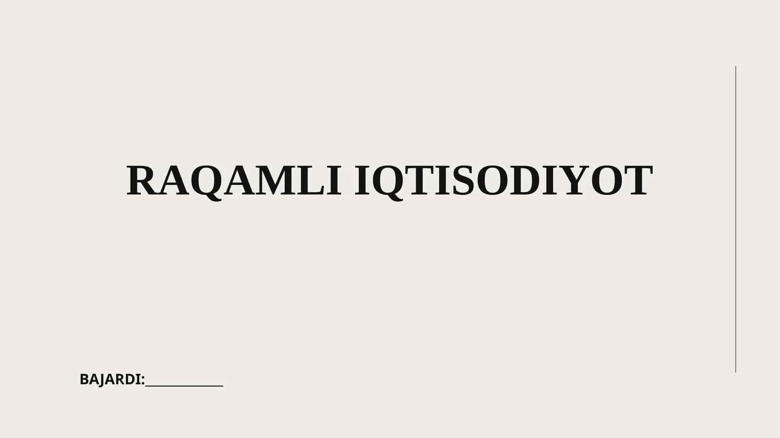RAQAMLI IQTISODIYOT