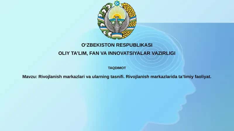 Rivojlanish markazlarining ta'rifi va tasnifi
