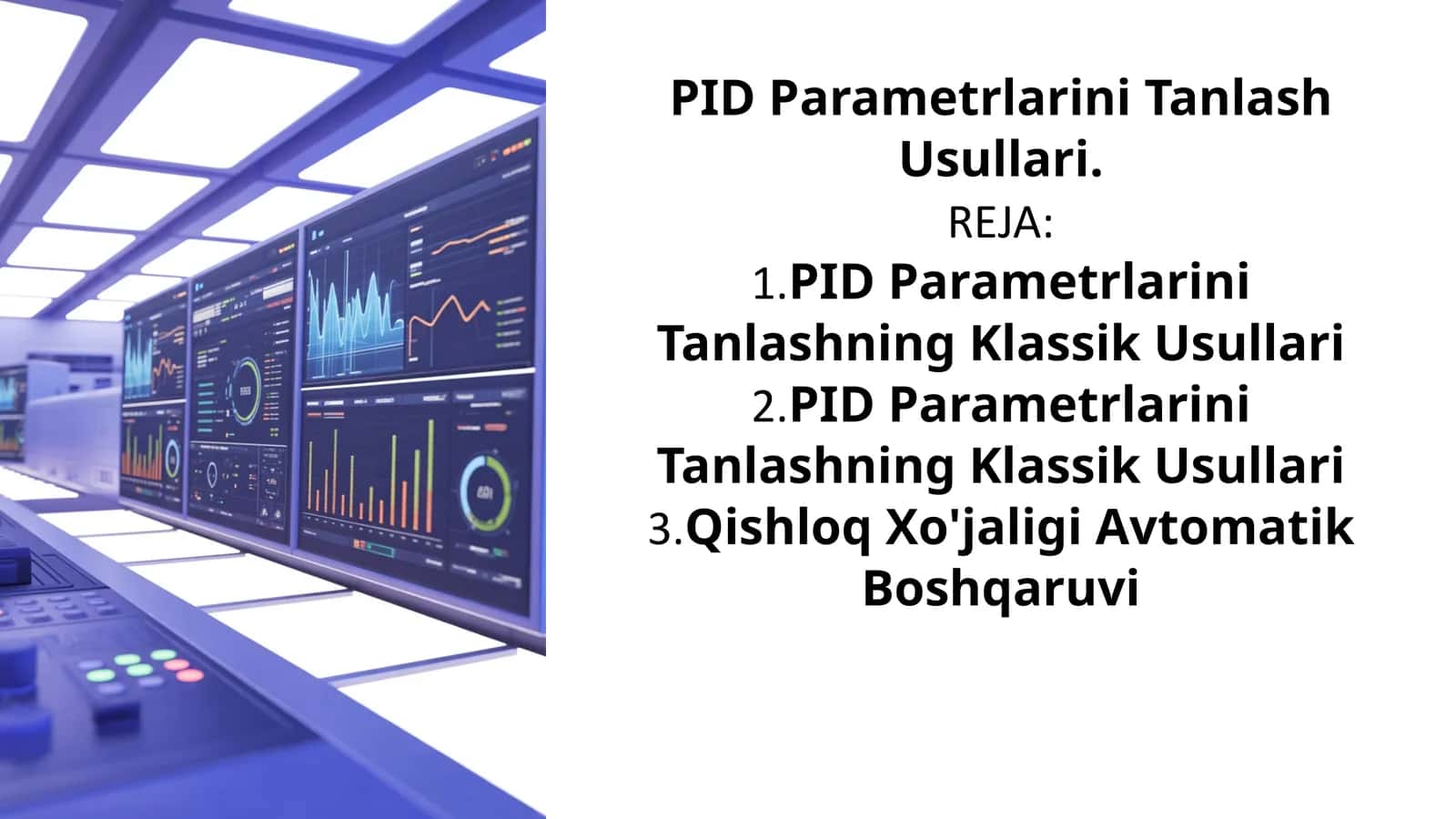 PID Parametrlarini Tanlash Usullari