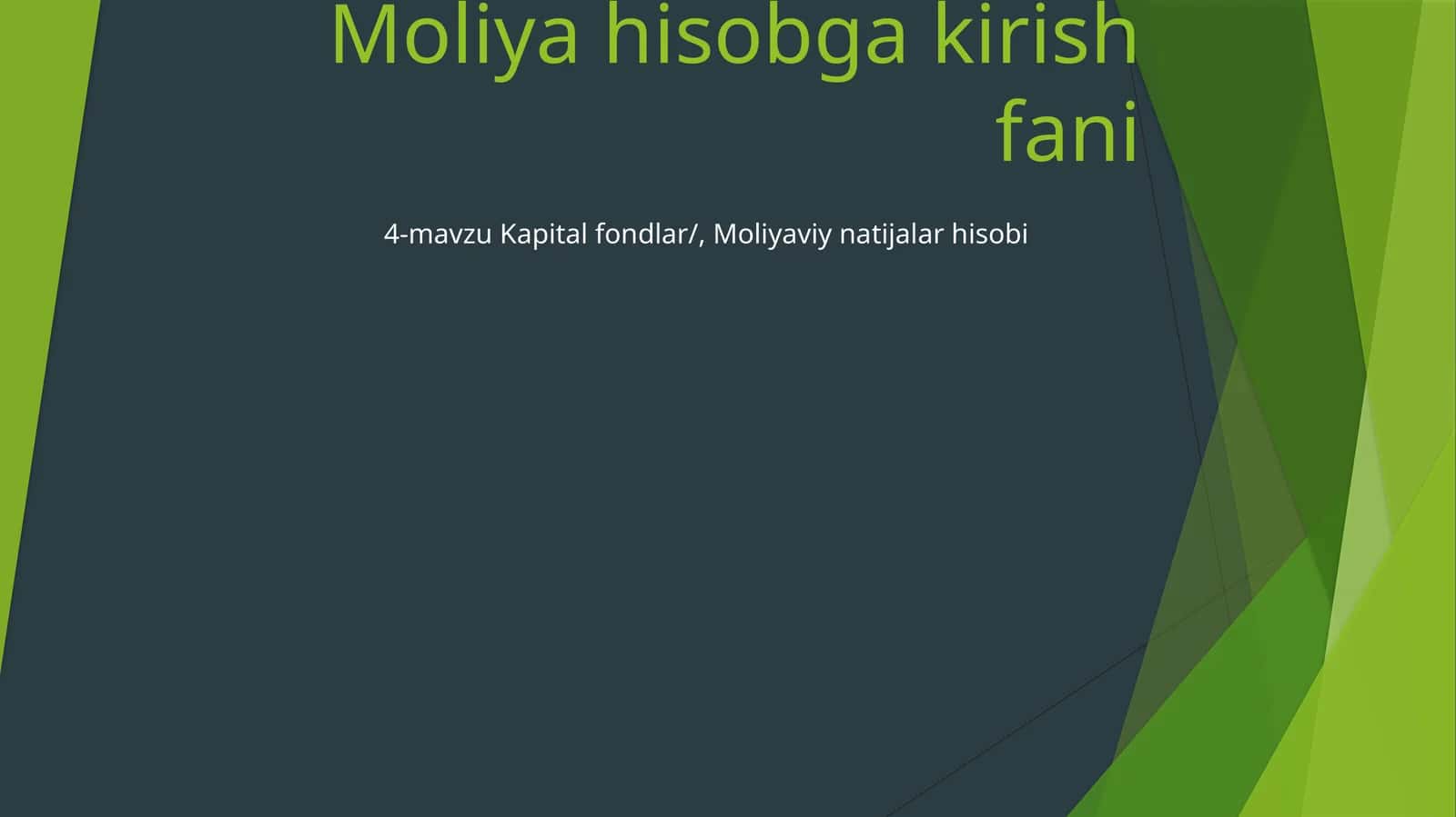 Moliya hisobga kirish fani