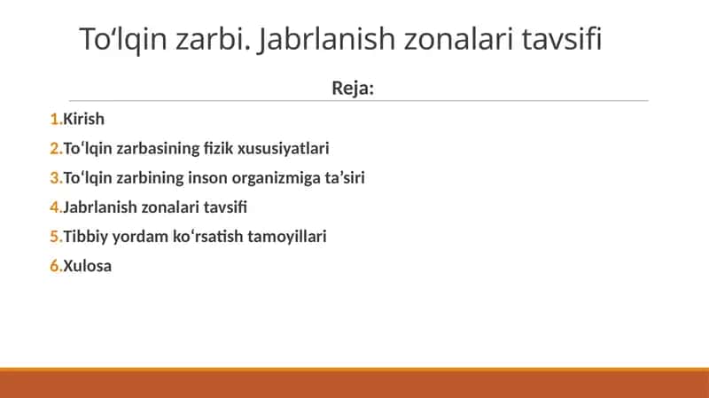 To‘lqinzarbi.Jabrlanishzonalaritavsifi