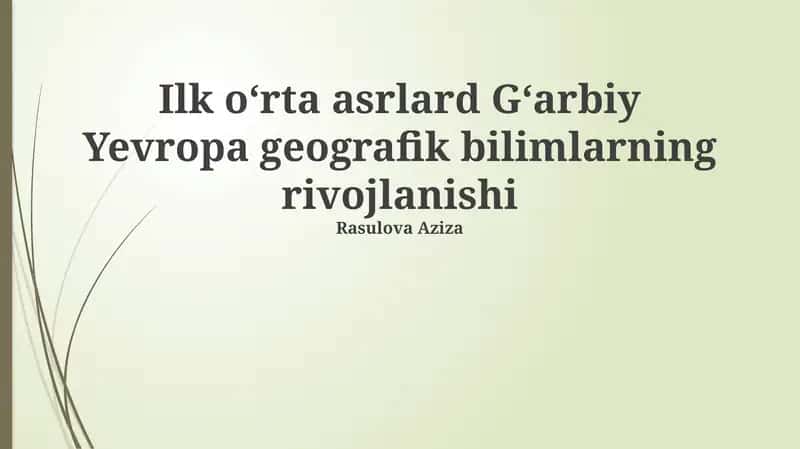 G‘arbiy Yevropa geografik bilimlarning rivojlanishi