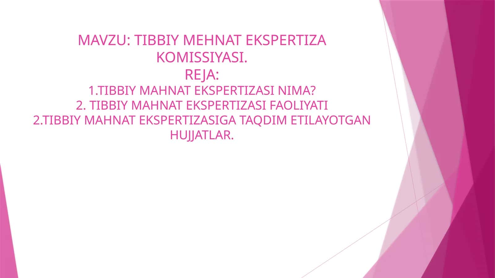 TIBBIY MEHNAT EKSPERTIZA KOMISSIYASI