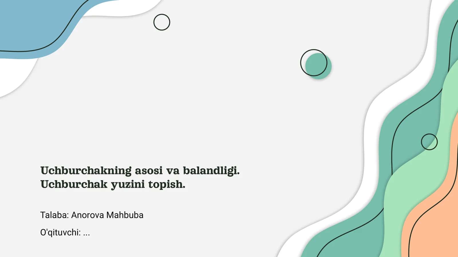 Uchburchakning asosi va balandligi