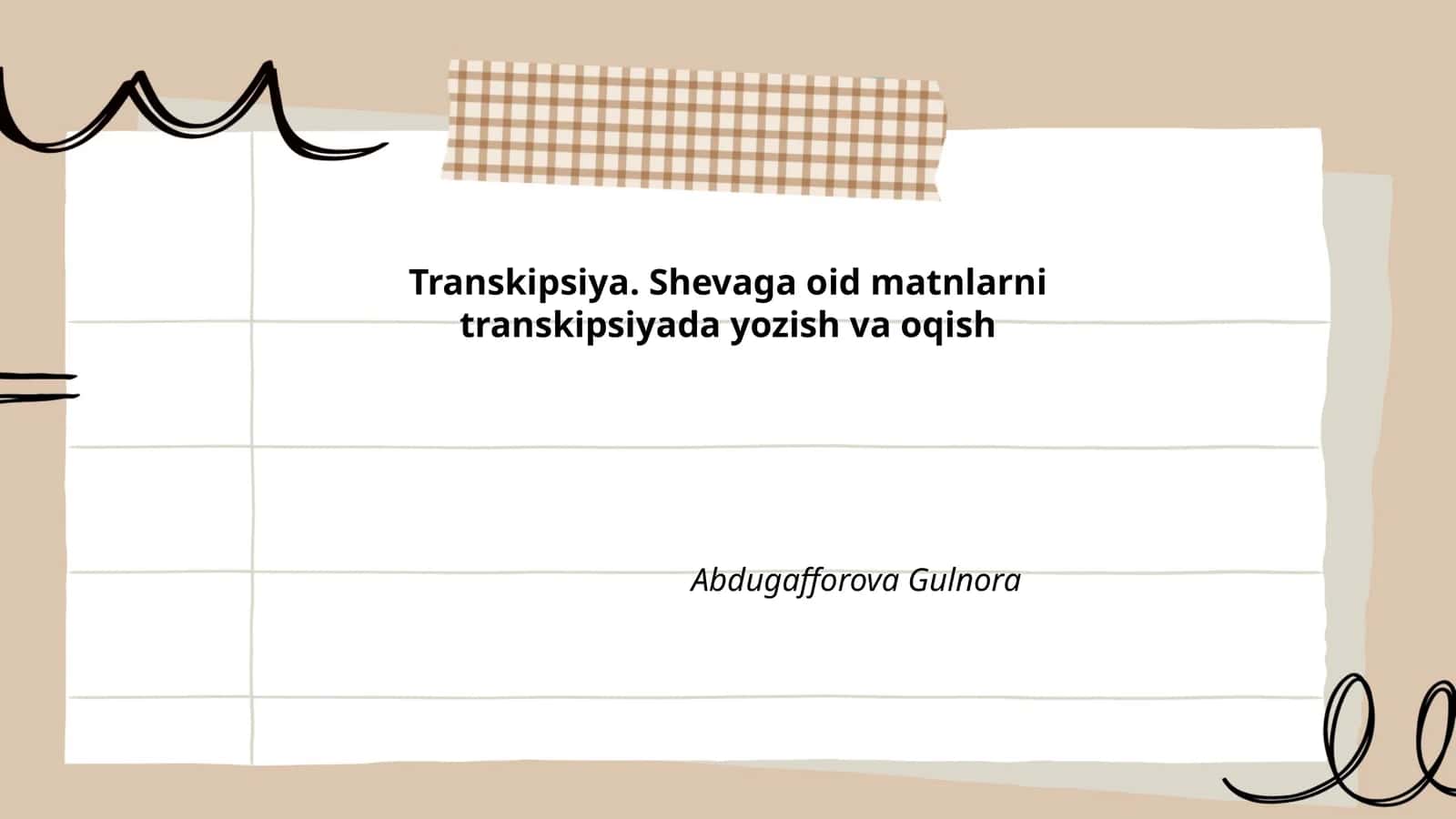 Matn transkripsiyasining asosiy qoidalari
