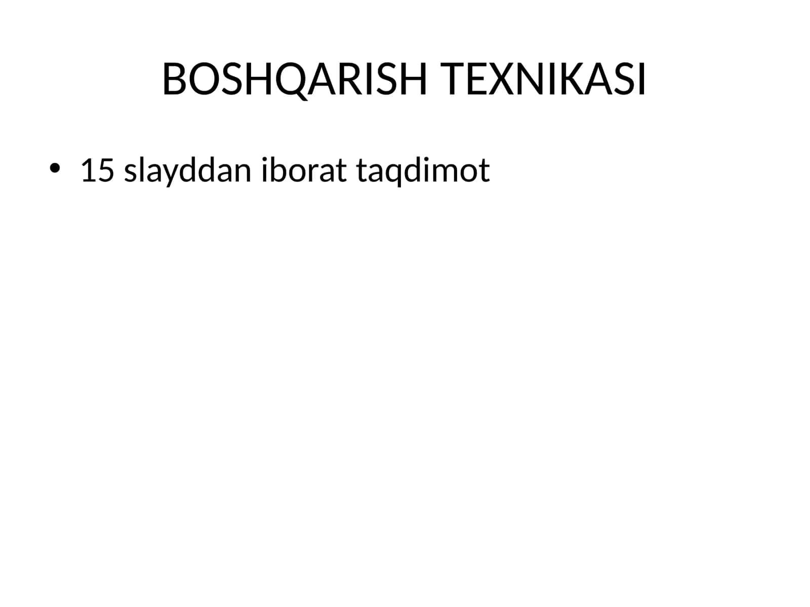 BOSHQARISH TEXNIKASI