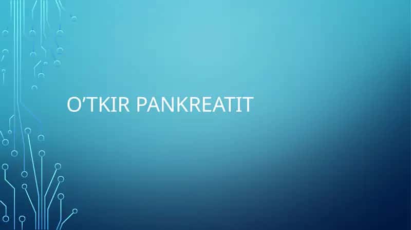 O’tkir pankreatit