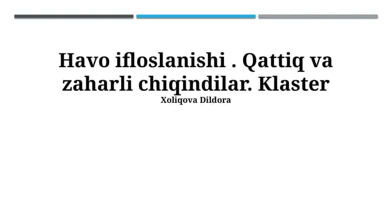 Qattiq va xavfli chiqindilar