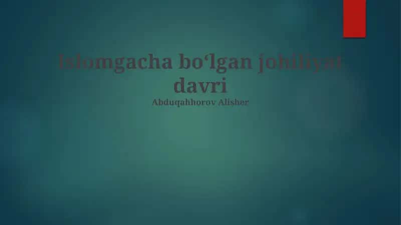 Islomgacha boʻlgan johiliyat davri
