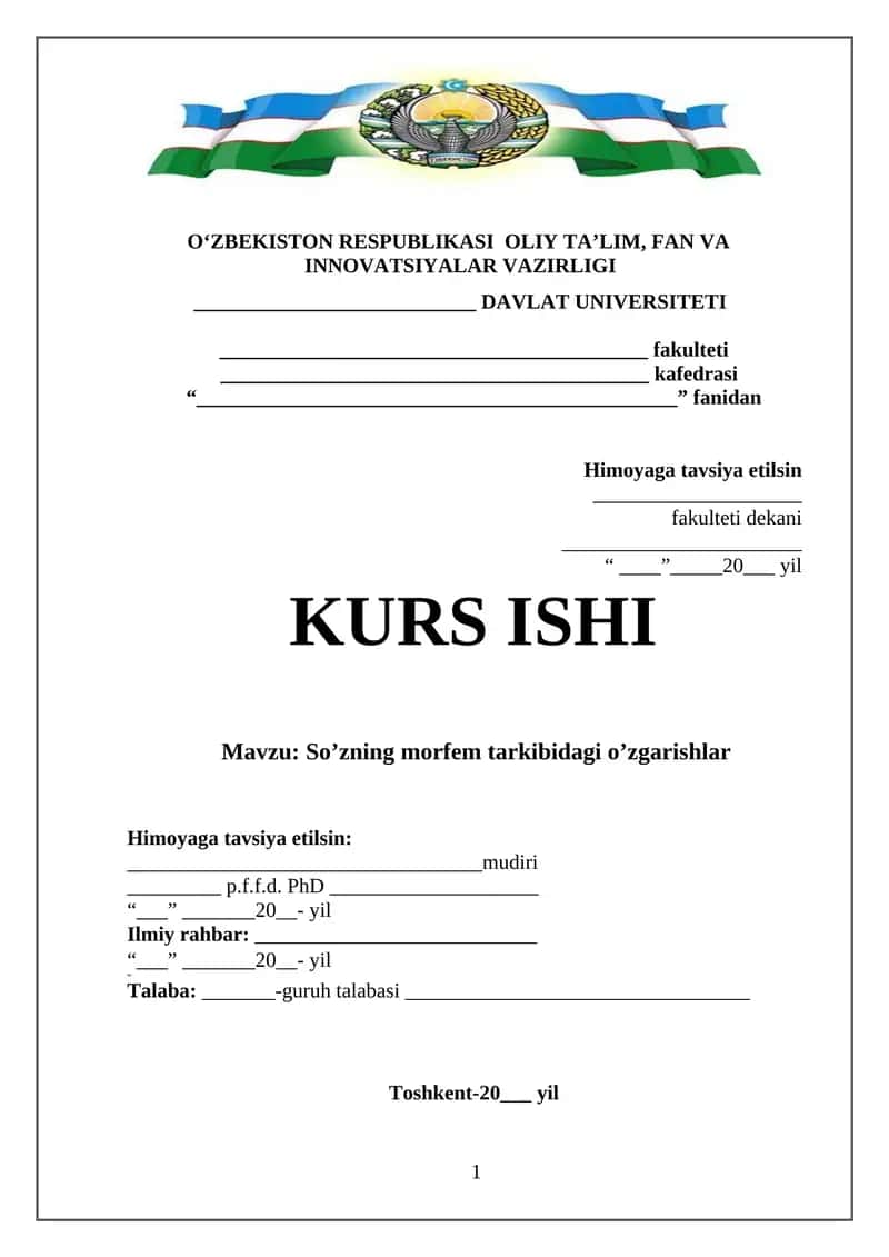 So’zning morfem tarkibidagi o’zgarishlar