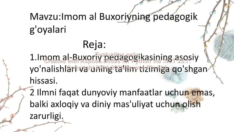 Imom al-Buxoriy pedagogik g'oyalari