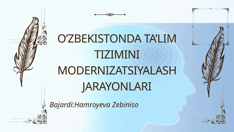 o'zbekistonda talim tizimining modernizatsiya jarayoni