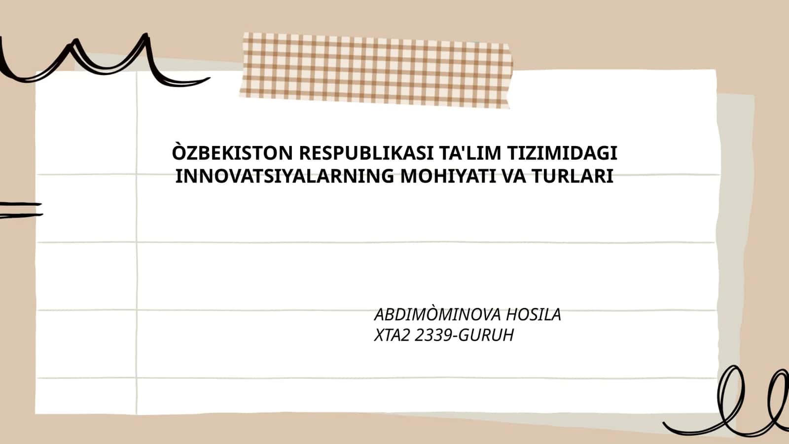 Innovatsion ta'lim texnologiyalari