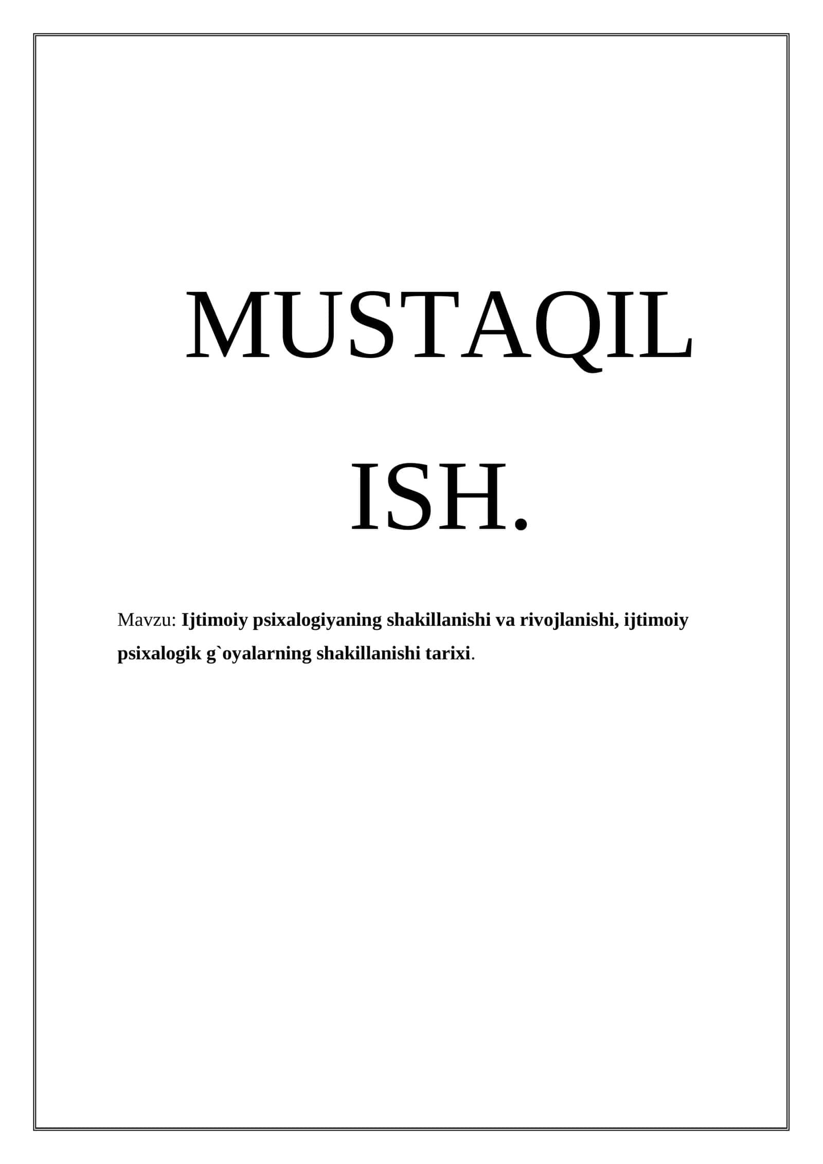 Ijtimoiy psixologiya fanining tarixi
