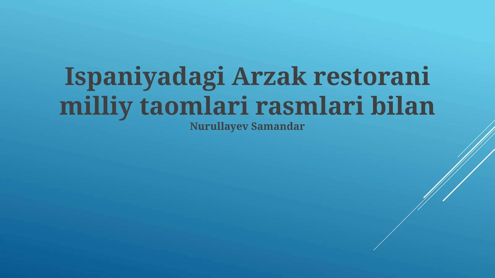Arzak restoranining o'ziga xos taomlari