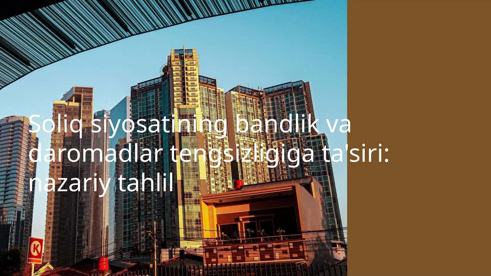 Soliq siyosatining bandlik va daromadlar tengsizligiga ta'siri ( nazariy tahlil )