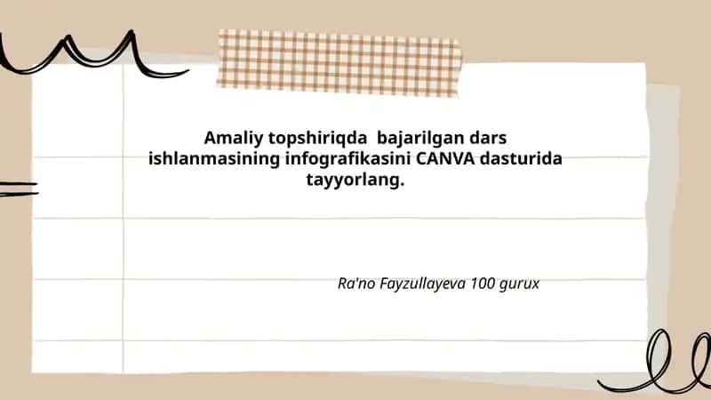 Infografika dars ishlanmasi tayyorlash