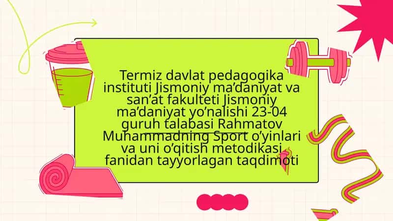 Sport o'yinlarida texnik-taktik harakatlarni mustahkamlash mashqlari