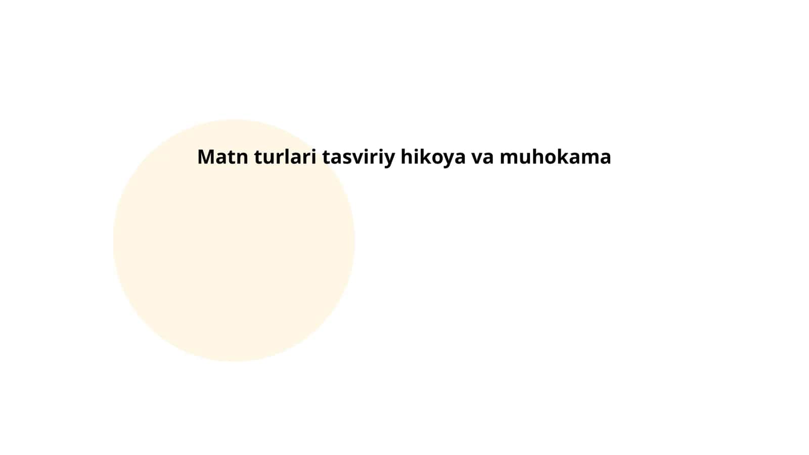 Matn turlari tasviriy hikoya va muhokama