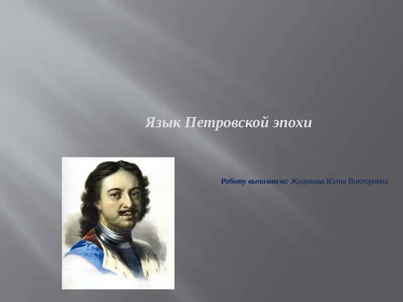Язык Петровской эпохи