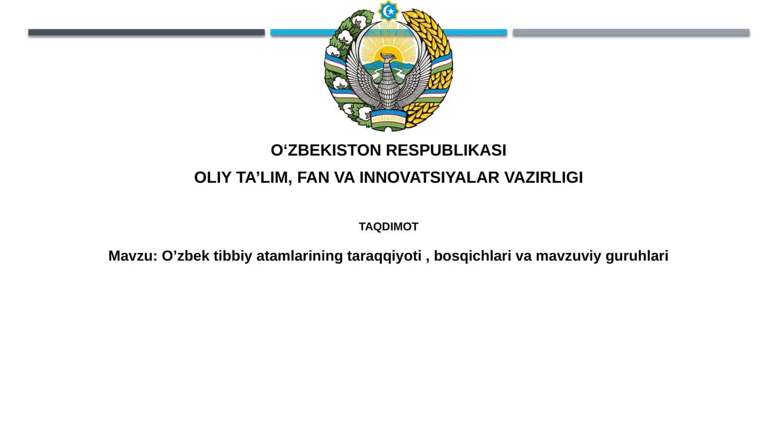 O'zbek tibbiy atamalarining taraqqiyot tarixi