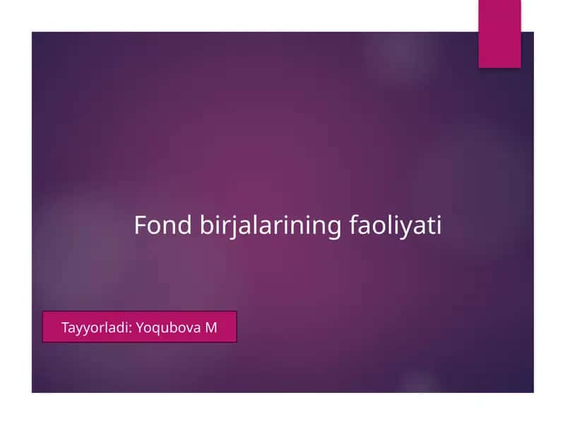 Fondbozoriningasosiytushunchalari