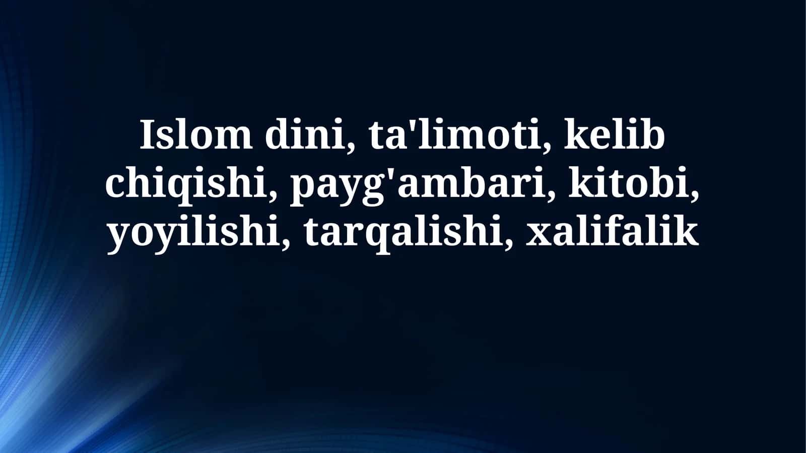 Islom dini
