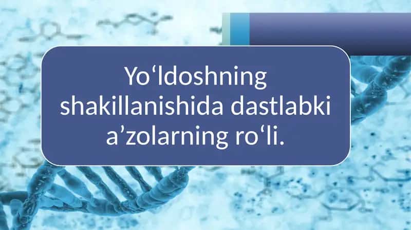 Yo‘ldoshning shakillanishida dastlabki a’zolarning ro‘li.